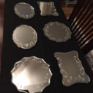 Decorative etched mirror set